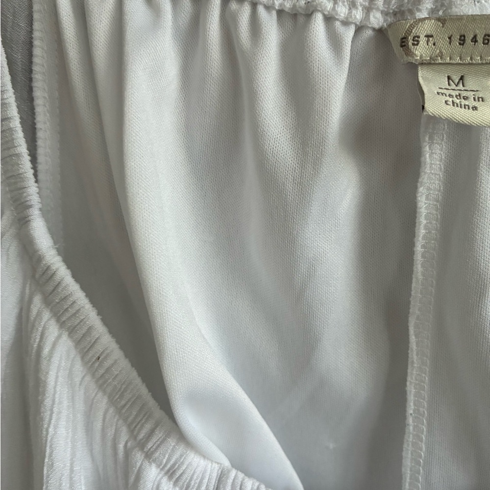 Beach Coverup White Crochet Trim Dress Medium - Picture 5 of 7